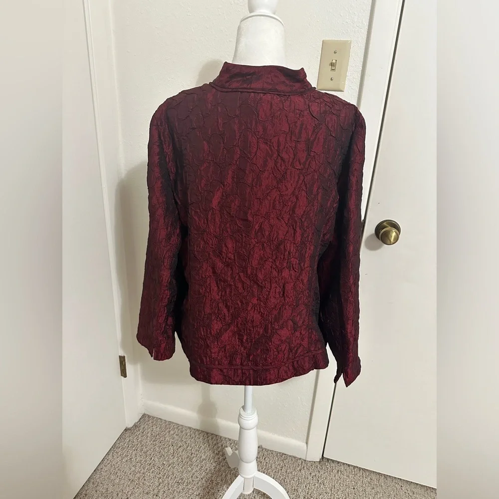 Chico’s Open Front blazer Jacket Size 3 US L Dark Red Long Sleeve NWT - Picture 4 of 4